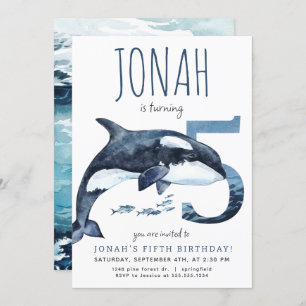 Orca cinquième anniversaire Invitation