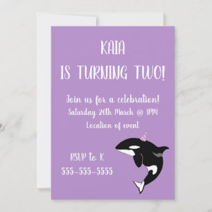 Orca Killer Whale Anniversaire Invitation