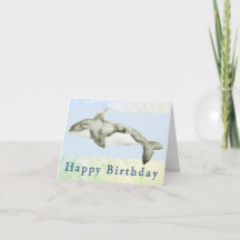 Orca Killer Whale Watercolor Carte d'anniversaire