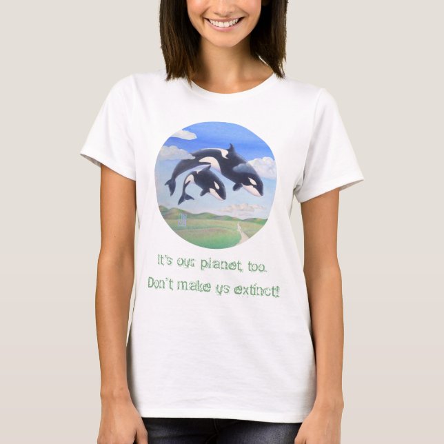 Orca Spirits "C'est aussi ma planète !" T-shirt (Devant)