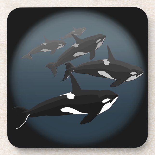 Orca Whale Dessous de verre Killer Whale Art Boiss (Devant)