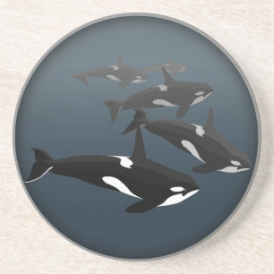 Orca Whale Dessous de verre Killer Whale Art Boiss