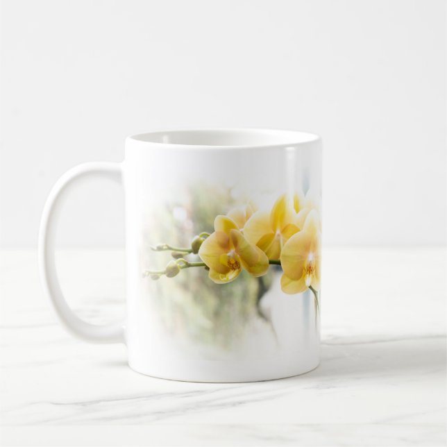 Orchidée à papillon jaune à soleil - Mug (Gauche)