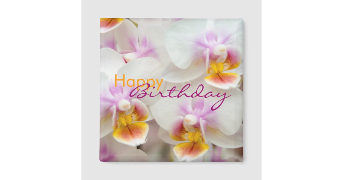 Orchidee Aimant De Joyeux Anniversaire Zazzle Fr