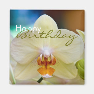 Orchidée • Aimant de joyeux anniversaire