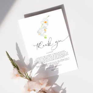 Orchidée blanche   Fête des mariées Merci carte de