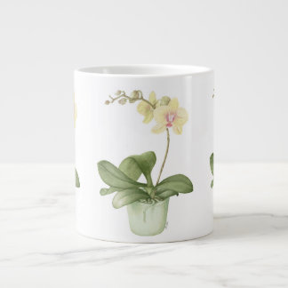 Orchidée dans le pot vert dans la grande tasse