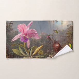 Orchidée de Cattleya et trois colibris par Heade