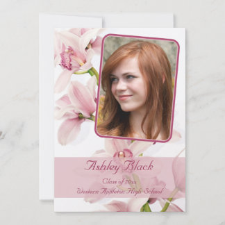 Orchidée de Cymbidium rose - Invitation de diplôme