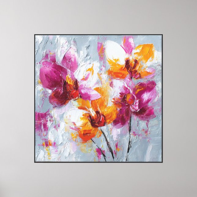 Orchidée de Flamme de Velours Toile Abstraite (Recto)