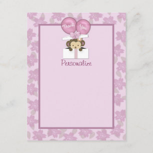ORCHIDÉE de Merci du baby shower FLAT#2 de singe