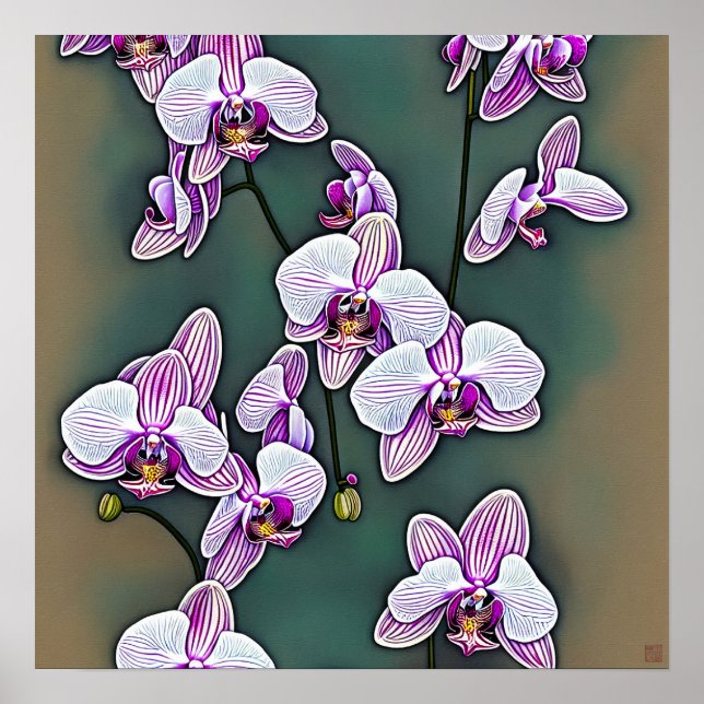 Orchidée de papillon - Impression d'art en toile (Devant)
