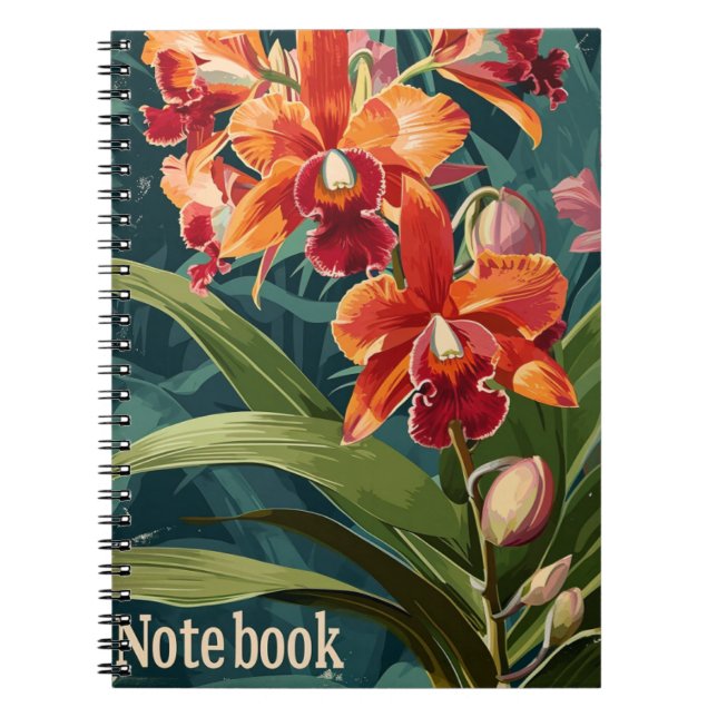 Orchidée fleurs Carnet Vintage (Devant)