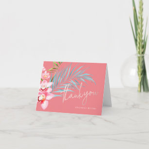 Orchidée Isle, rose+bleu Merci floral tropical