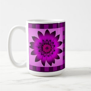 Orchidée Magenta Daisy Flower, Motif Stripes - Mug