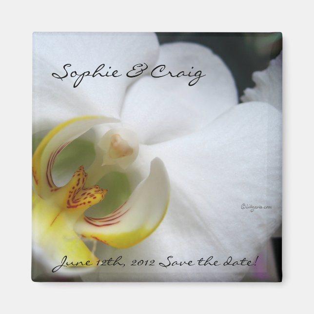 Orchidée Magnet Réservez la date Mariages (Devant)
