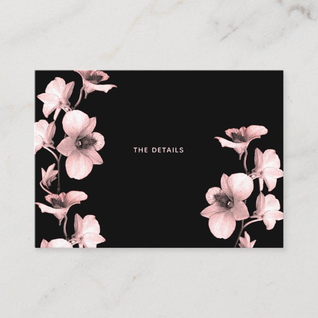 Orchidée teintée sur carte noire (Devant)