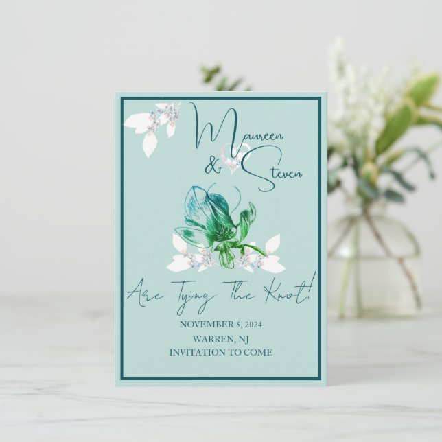 Orchidée Vert Clair Enregistrer La Carte Mariage D (Debout devant)