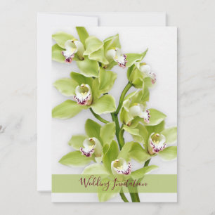 Orchidée verte Cymbidium Faire-part de mariage 5x7