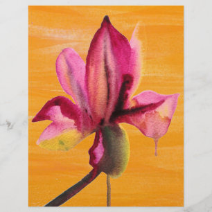 Orchidée violette couleur orange pop art fleur