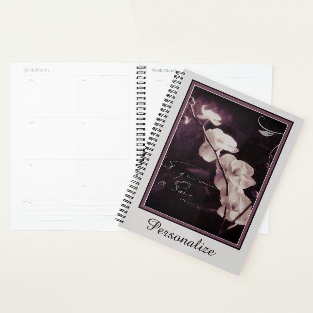Orchidée violette foncée personnalisée (Devant avec enveloppe)