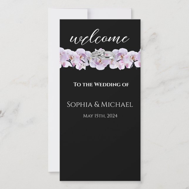 Orchidées Blanches-Mariages - Programme de mariage (Devant)