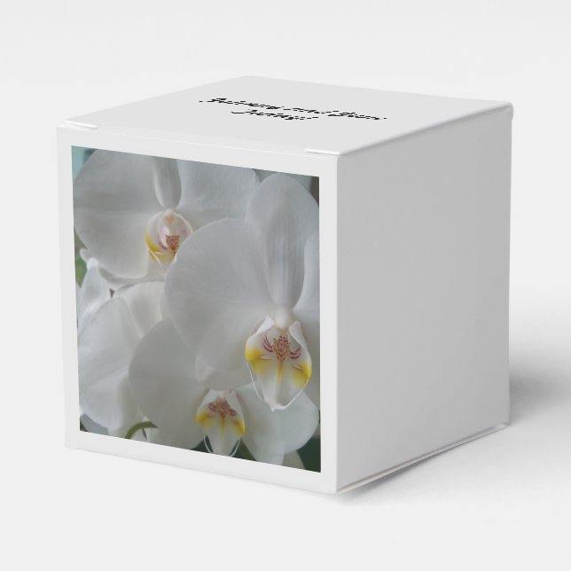 Orchidées blanches sur Ballotins personnalisés (Verso)