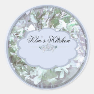 orchidées bleu clair petit bocal étiquette