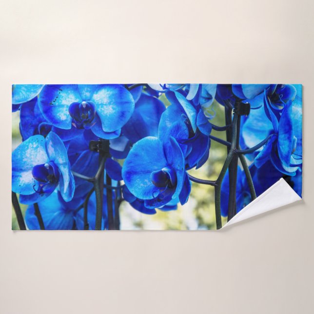Orchidées bleues (Serviette de bain)