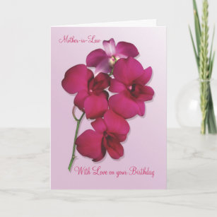 Orchidées. Carte d'anniversaire de la belle-mère