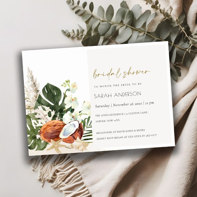 Orchidées de noix de coco tropicales Invitation Fê (Créateur téléchargé)