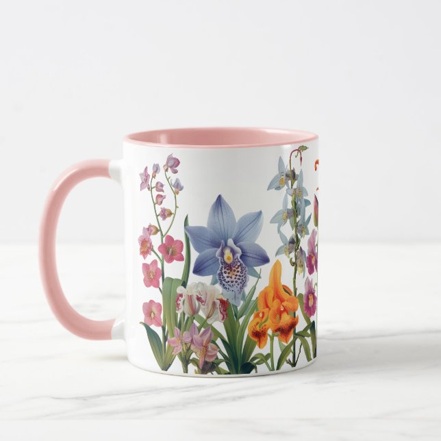 Orchidées Enchantant - Mug d'illustration botaniqu (Gauche)