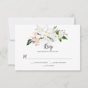 Orchidées et Magnolias Blancs et Rose Pâle RSVP