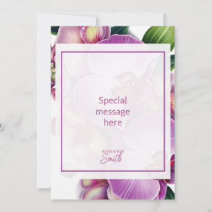 Orchidées florales Carte de remerciements Mariage