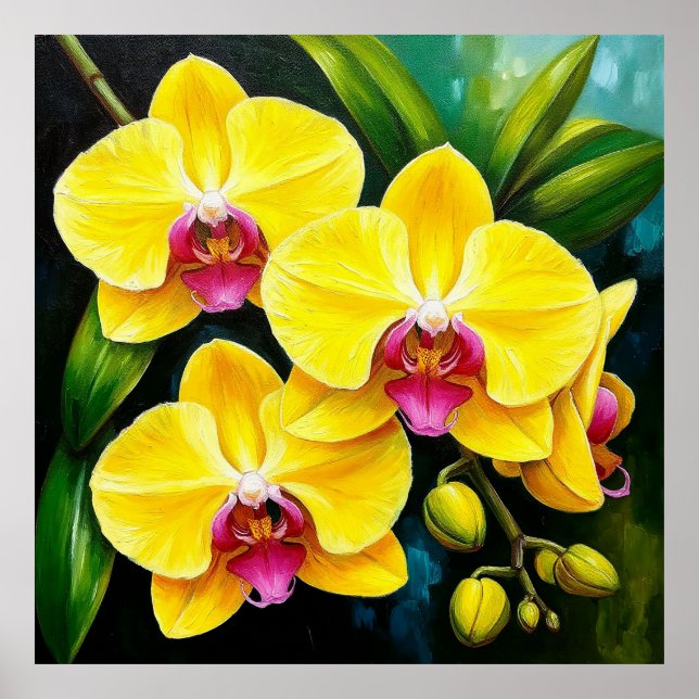 Orchidées Jaunes Vibrantes Décoration de Maison &  (Devant)