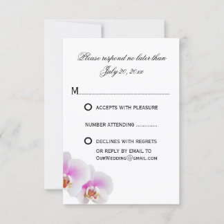 Orchidées peintes élégantes Cartes de réponse RSVP