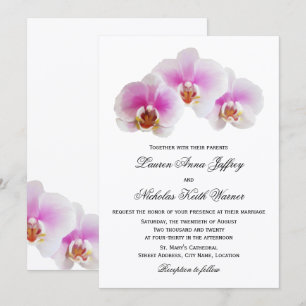 Orchidées peintes élégantes Invitations de mariage