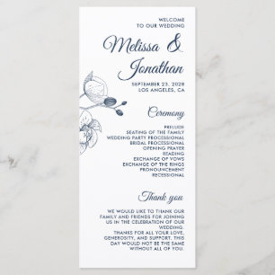 Orchidées romantiques élégant programme de mariage