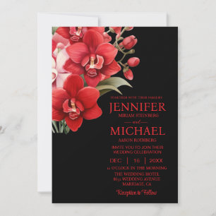 Orchidées Rouges Tout En Un Mariage Invitations