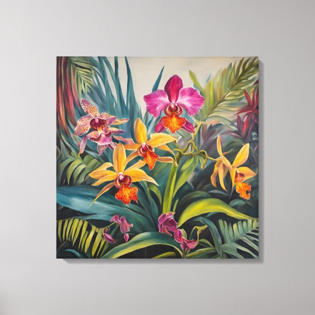 Orchidées tropicales - Imprimer l'art en toile (Recto)