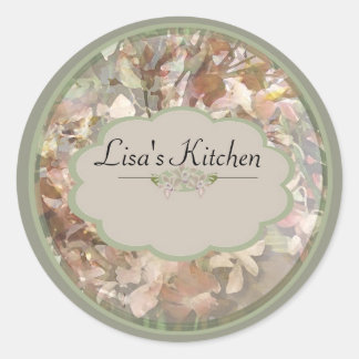 Orchidées vertes étiquettes de bocaux d'épices