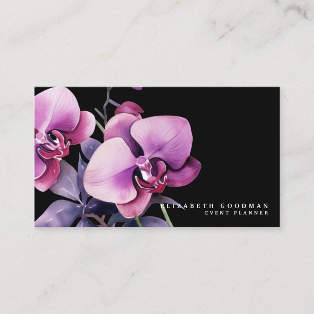 Orchidées violettes classiques Cartes de visite no (Devant)