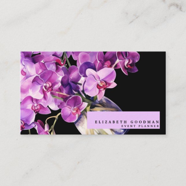 Orchidées violettes classiques Cartes de visite no (Devant)