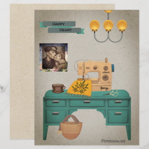 Ordinateur de couture vintage Bureau photo Scrapbo