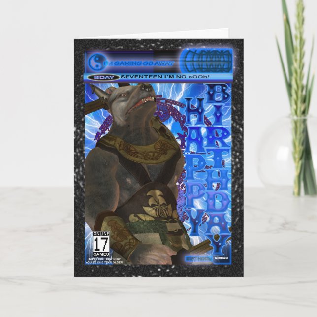 Ordinateur Game Fan Carte Anniversaire Moderne (Devant)