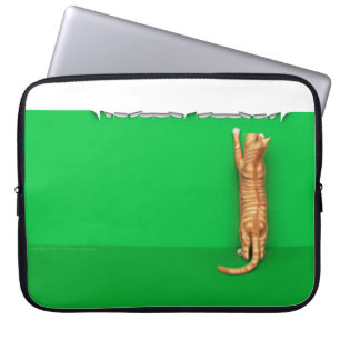 Ordinateur Portable Chat roux tabby déchire la housse en papier pour o