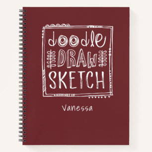 Ordinateur portable de carnet de croquis rouge per