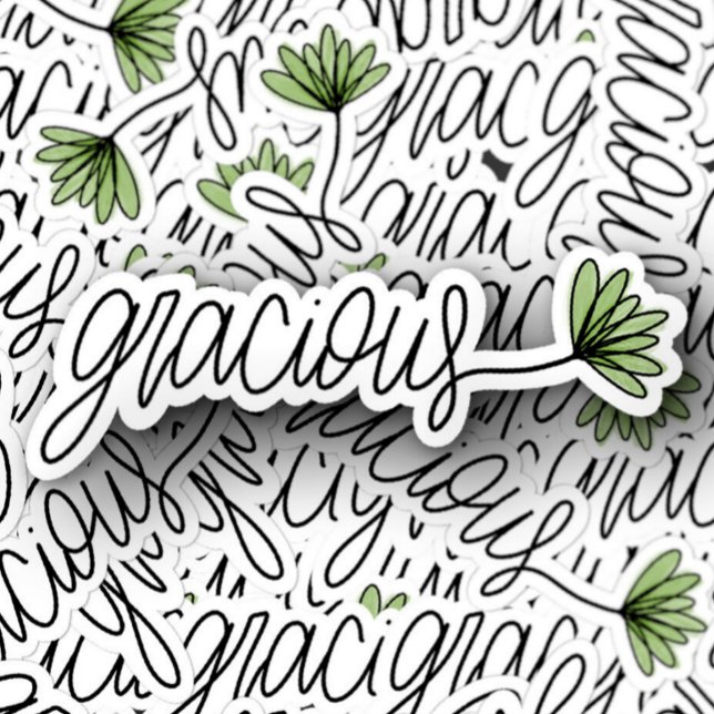 Ordinateur portable Gracieux Word Flower | Sticker (Gracious Affirmation Sticker by PiggyPrints Stickers. )