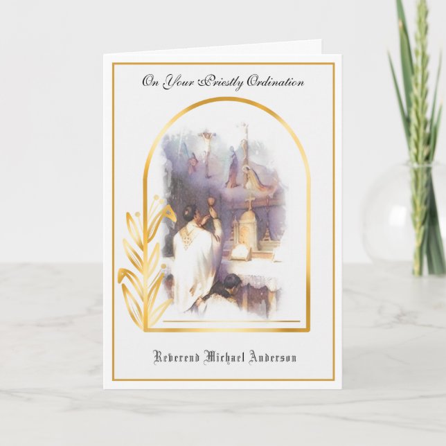 Ordination du prêtre catholique Carte de Jésus rel (Devant)