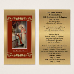 ORDINATION DU PRIÊTRE CATHOLIQUE CARTE DE PRIÈRE